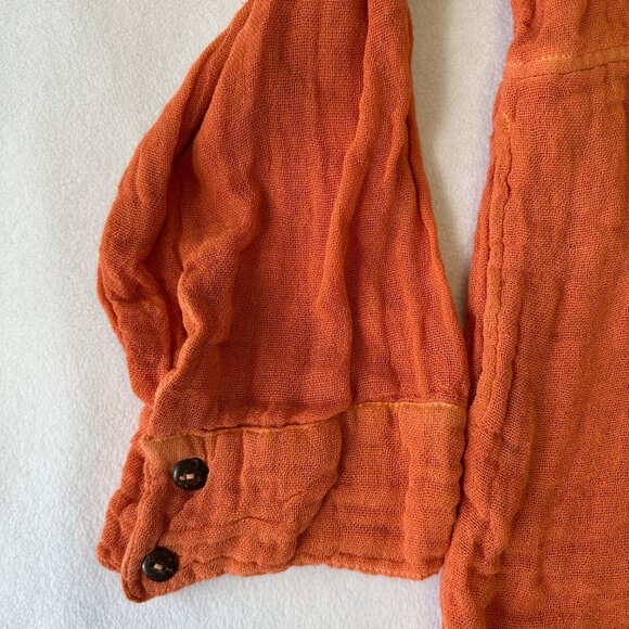 Jen's Pirate Booty Orange Button Down Shirt - Picture 7 of 14